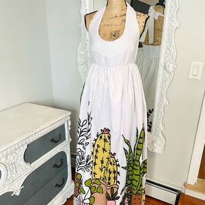 New York Couture Cactus Print Western Cottagecore Maxi Garden Dress